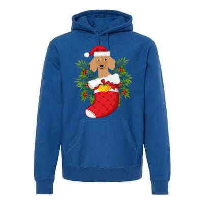 Christmas Daschund Doxie Inside Socks Great Gift Premium Hoodie