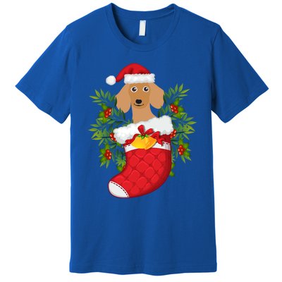 Christmas Daschund Doxie Inside Socks Great Gift Premium T-Shirt