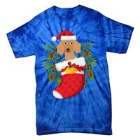 Christmas Daschund Doxie Inside Socks Great Gift Tie-Dye T-Shirt