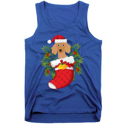 Christmas Daschund Doxie Inside Socks Great Gift Tank Top