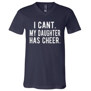 Cheer Dad Daughter Cheerleading Fathers Day Cheerleader V-Neck T-Shirt