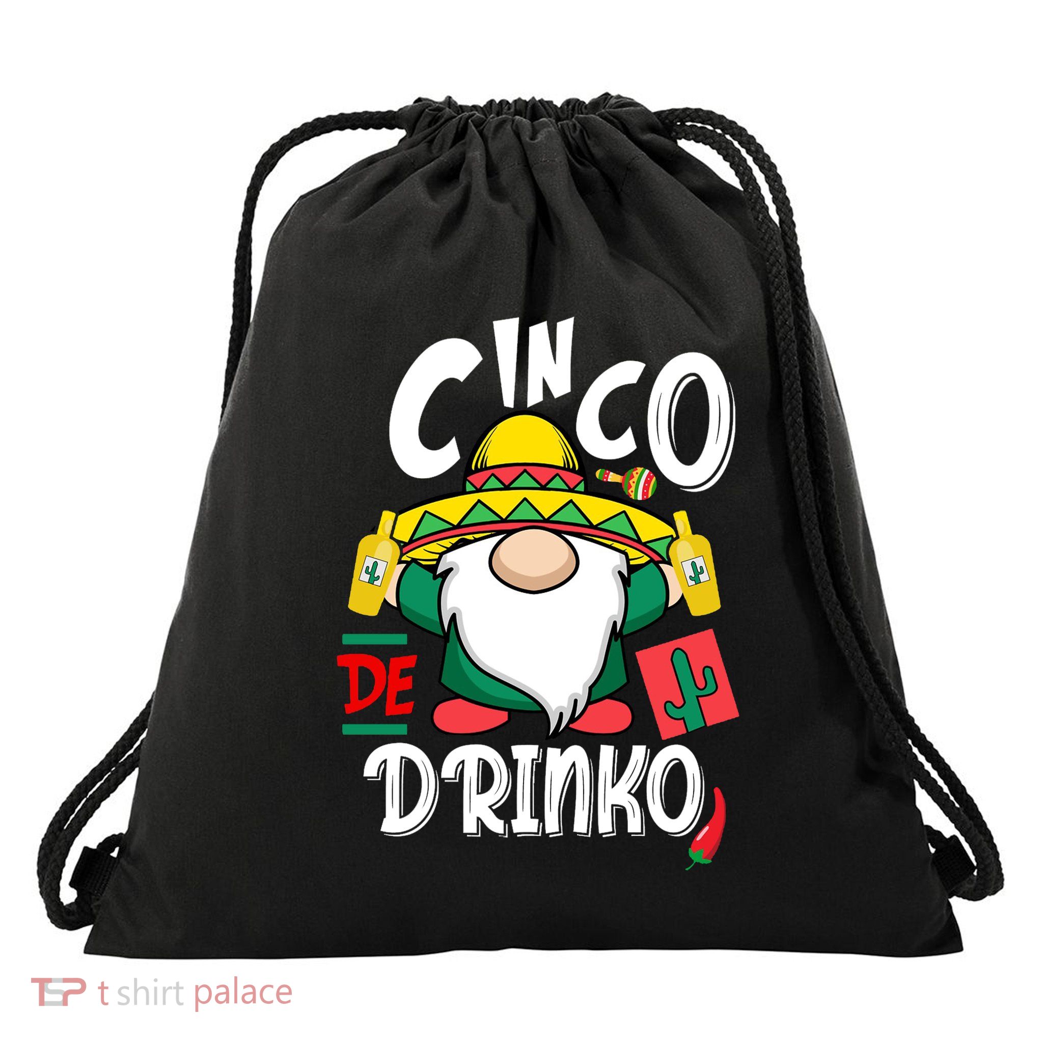 Cinco De Drinko Gnome Drawstring Bag