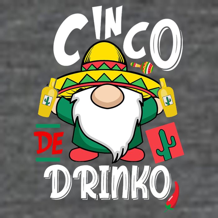 Cinco De Drinko Gnome 7 Panel Mesh Trucker Snapback Hat