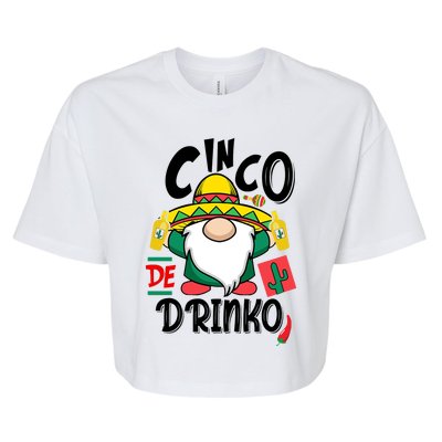 Cinco De Drinko Gnome Bella+Canvas Jersey Crop Tee