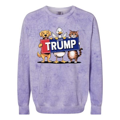 Cat Duck Dog Pets For Trump Gift Colorblast Crewneck Sweatshirt