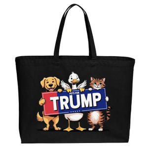 Cat Duck Dog Pets For Trump Gift Cotton Canvas Jumbo Tote