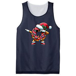 Christmas Dabbing Donut Santa Hat Xmas Lights Dab Mesh Reversible Basketball Jersey Tank