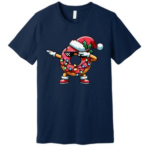 Christmas Dabbing Donut Santa Hat Xmas Lights Dab Premium T-Shirt