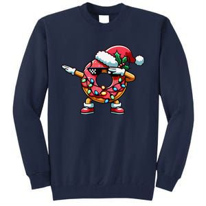 Christmas Dabbing Donut Santa Hat Xmas Lights Dab Tall Sweatshirt