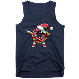 Christmas Dabbing Donut Santa Hat Xmas Lights Dab Tank Top