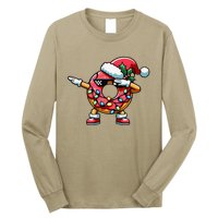 Christmas Dabbing Donut Santa Hat Xmas Lights Dab Long Sleeve Shirt