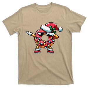 Christmas Dabbing Donut Santa Hat Xmas Lights Dab T-Shirt