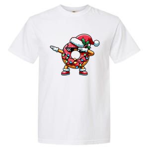 Christmas Dabbing Donut Santa Hat Xmas Lights Dab Garment-Dyed Heavyweight T-Shirt