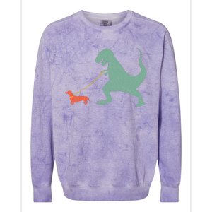 Cute Dachshund Dinosaur Funny Wiener Dog Colorblast Crewneck Sweatshirt