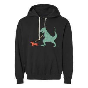 Cute Dachshund Dinosaur Funny Wiener Dog Garment-Dyed Fleece Hoodie