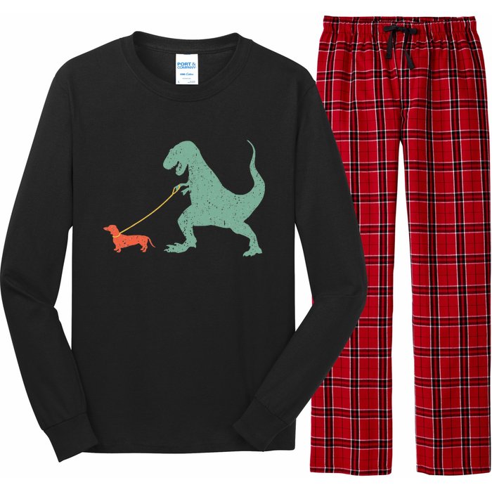 Cute Dachshund Dinosaur Funny Wiener Dog Long Sleeve Pajama Set