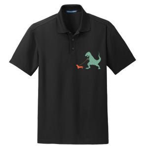 Cute Dachshund Dinosaur Funny Wiener Dog Dry Zone Grid Polo