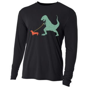 Cute Dachshund Dinosaur Funny Wiener Dog Cooling Performance Long Sleeve Crew