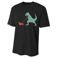 Cute Dachshund Dinosaur Funny Wiener Dog Performance Sprint T-Shirt