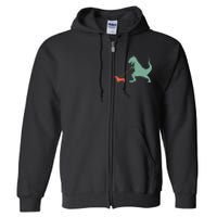 Cute Dachshund Dinosaur Funny Wiener Dog Full Zip Hoodie