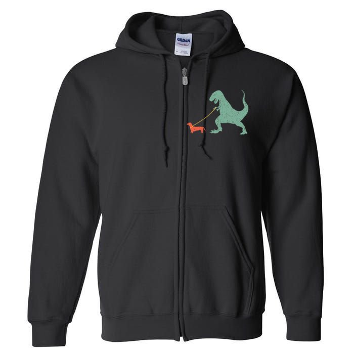 Cute Dachshund Dinosaur Funny Wiener Dog Full Zip Hoodie