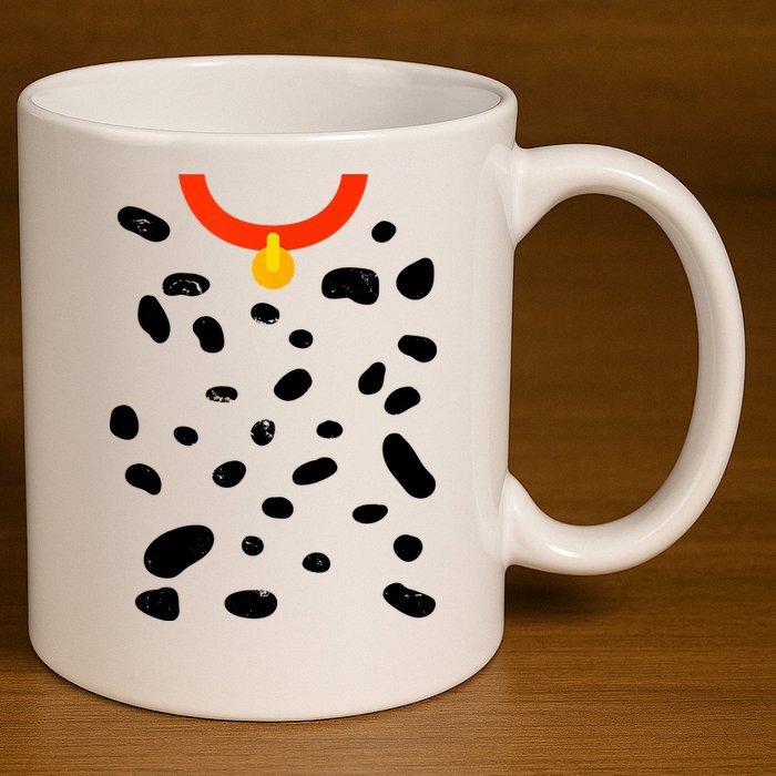 Cute Dalmatian Dog Costume 11oz C Handle Ceramic Mug