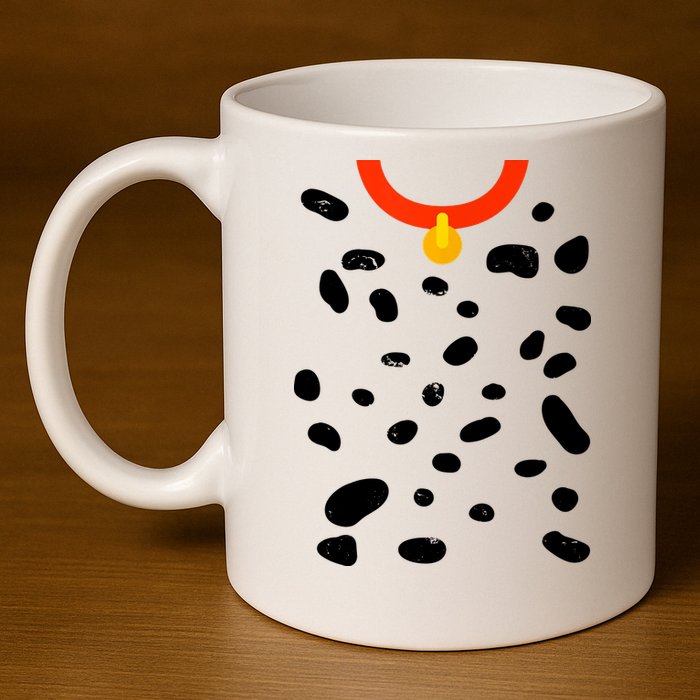 Cute Dalmatian Dog Costume 11oz C Handle Ceramic Mug