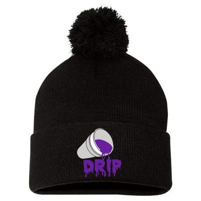 Codeine Dream Drip Purple Hip Hop Rap Social Media Pom Pom 12in Knit Beanie