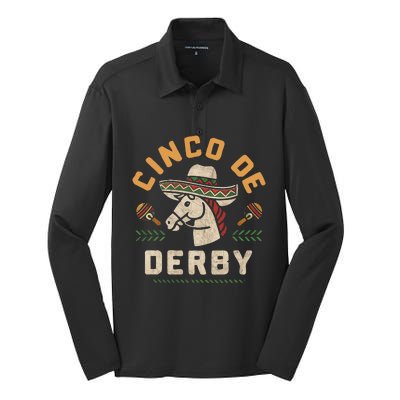 Cinco De Derby Funny Horse Racing Derby Party Sombrero Silk Touch Performance Long Sleeve Polo