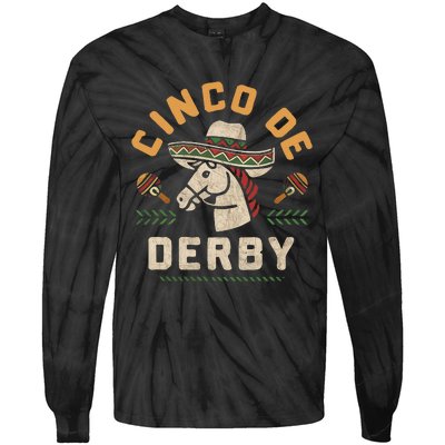 Cinco De Derby Funny Horse Racing Derby Party Sombrero Tie-Dye Long Sleeve Shirt