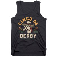 Cinco De Derby Funny Horse Racing Derby Party Sombrero Tank Top