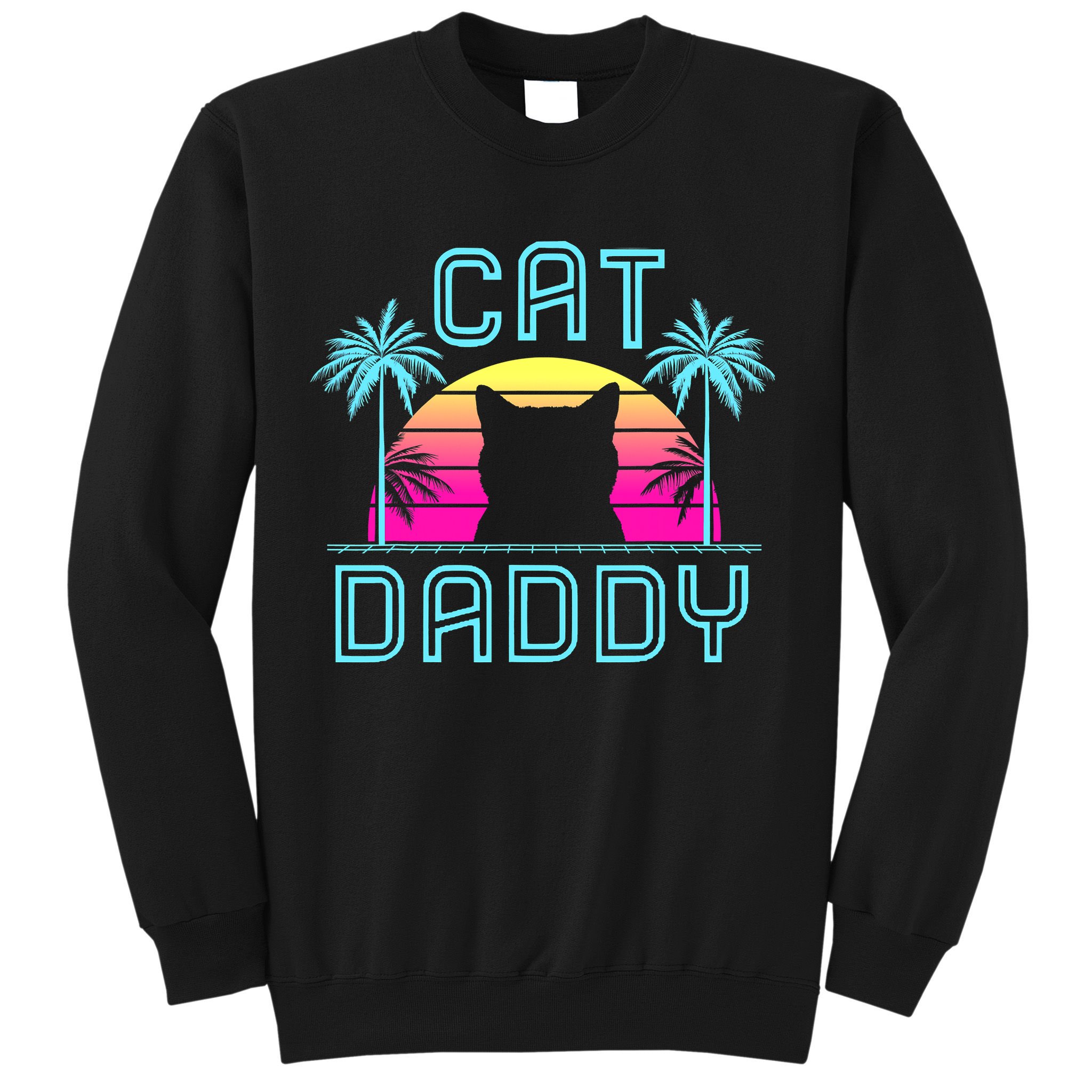 Cat Daddy Dad fathers day retro cat papa Sweatshirt