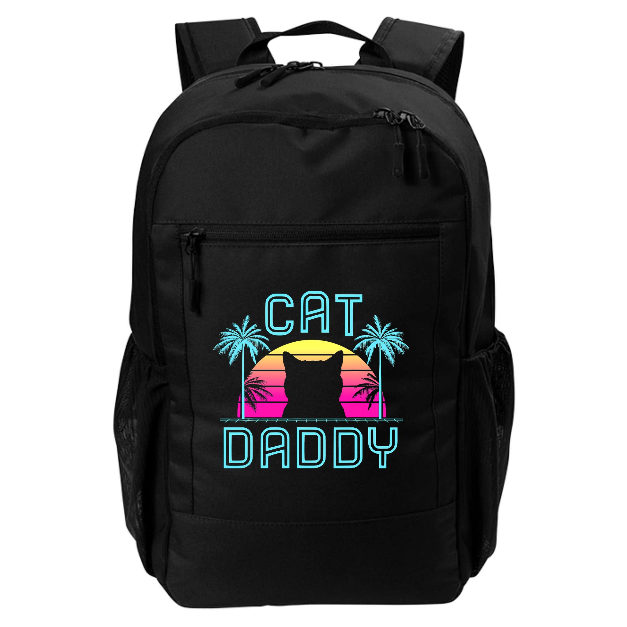 Cat Daddy Dad fathers day retro cat papa Backpack