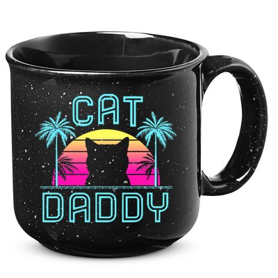 Cat Daddy Dad fathers day retro cat papa 15oz Campfire Ceramic Mug