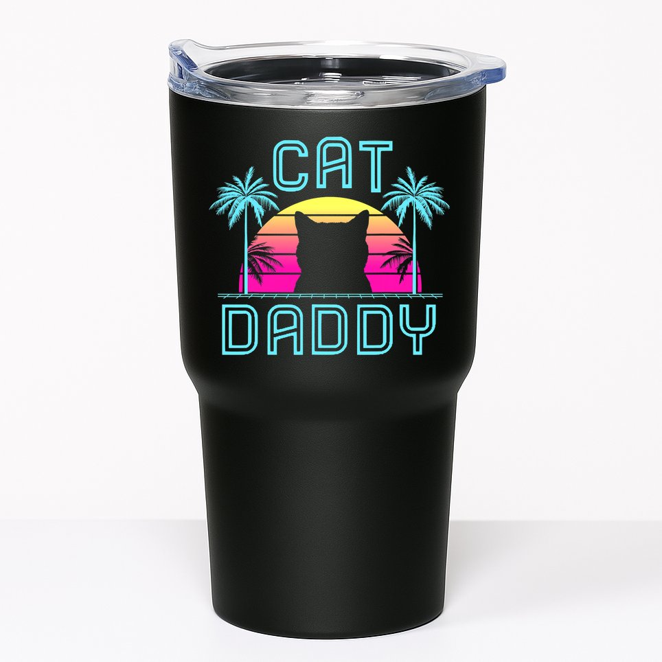 Cat Daddy Dad fathers day retro cat papa Tumbler