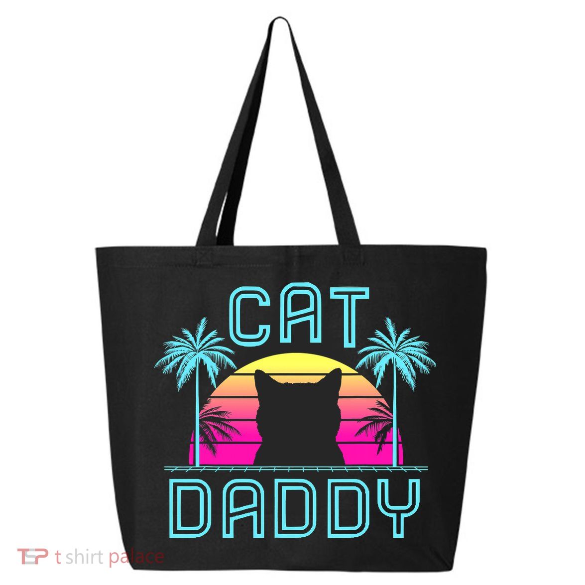 Cat Daddy Dad fathers day retro cat papa 25L Jumbo Tote
