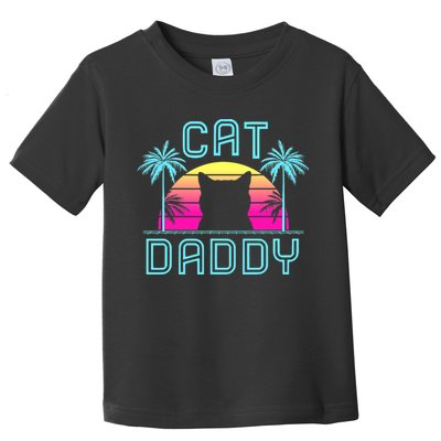 Cat Daddy Dad fathers day retro cat papa Toddler T-Shirt