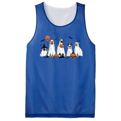 Cute Dog Dressed As Ghost Halloween Funny Boo Dog Lov Funny Gift Mesh Reversible Basketball Jersey Tank