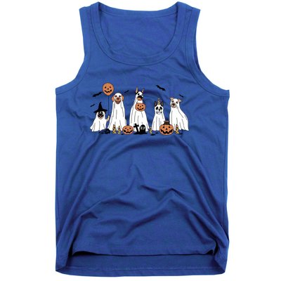 Cute Dog Dressed As Ghost Halloween Funny Boo Dog Lov Funny Gift Tank Top