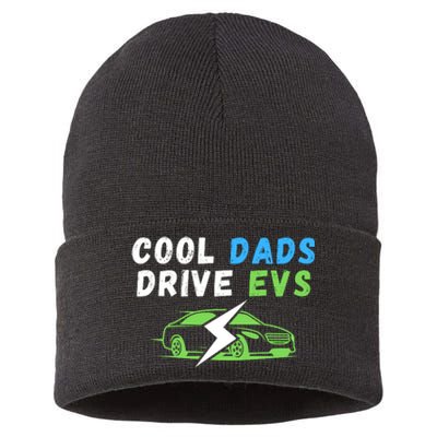 Cool Dads Drive EVs Drive EVs EV Life Funny Electric Vehicle Sustainable Knit Beanie