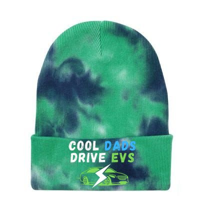 Cool Dads Drive EVs Drive EVs EV Life Funny Electric Vehicle Tie Dye 12in Knit Beanie