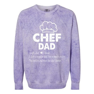 Chef Dad Definition Cooking Fathers Day Gift Funny Gift Colorblast Crewneck Sweatshirt