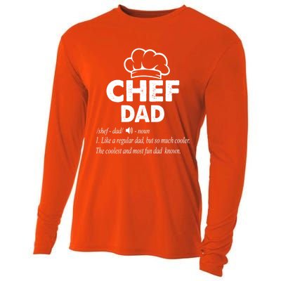 Chef Dad Definition Cooking Fathers Day Gift Funny Gift Cooling Performance Long Sleeve Crew