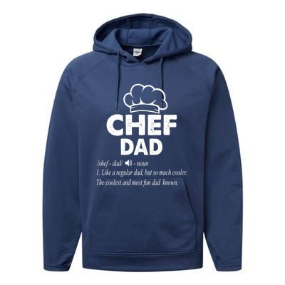 Chef Dad Definition Cooking Fathers Day Gift Funny Gift Performance Fleece Hoodie