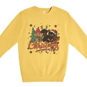 Cute Dachshund Dogs Christmas Sweater Xmas Funny Gift For Pet Dog Gift Premium Crewneck Sweatshirt