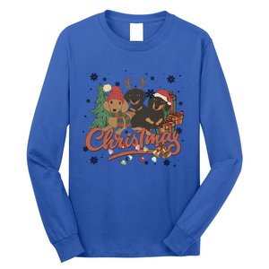 Cute Dachshund Dogs Christmas Sweater Xmas Funny Gift For Pet Dog Gift Long Sleeve Shirt