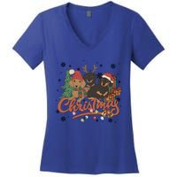 Cute Dachshund Dogs Christmas Sweater Xmas Funny Gift For Pet Dog Gift Women's V-Neck T-Shirt