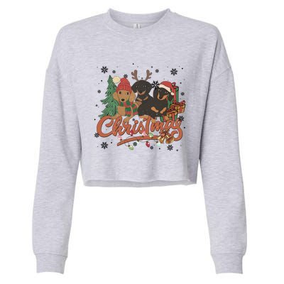 Cute Dachshund Dogs Christmas Sweater Xmas Funny Gift For Pet Dog Gift Cropped Pullover Crew