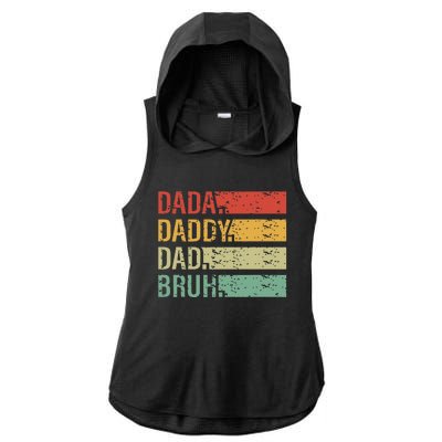 Cute Dada Daddy Dad Bruh Fathers Day Vintage Funny Father Ladies PosiCharge Tri-Blend Wicking Draft Hoodie Tank