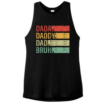 Cute Dada Daddy Dad Bruh Fathers Day Vintage Funny Father Ladies PosiCharge Tri-Blend Wicking Tank